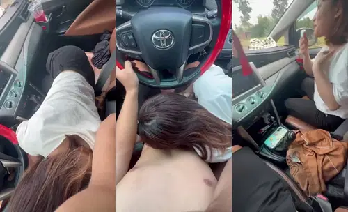 Phim sex Gangbang - Xe chạy trên đường, em háo hức kéo quần anh ra bú cặc ngay trên cần số.